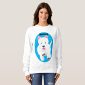 Schattig wit west highland terrier cartoon trui (Voorkant volledig)