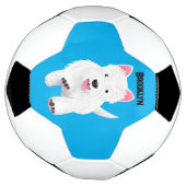 Schattig wit west highland terrier cartoon voetbal (Gedraaid)