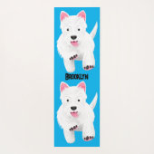 Schattig wit west highland terrier cartoon yogamat (Achterkant)