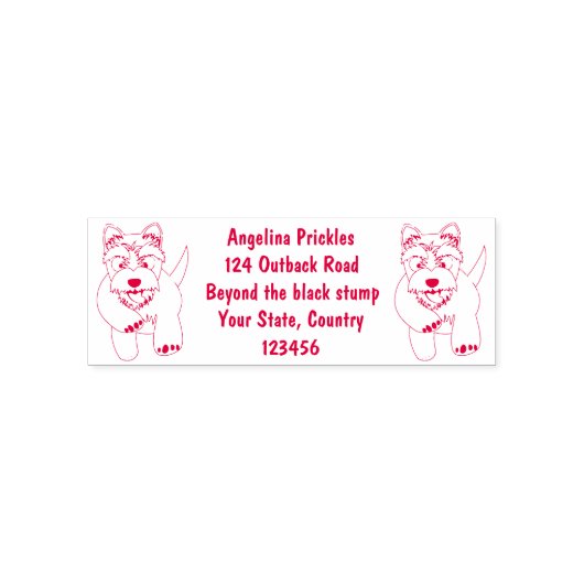 Schattig wit west highland terrier cartoon  zelfinktende stempel (Design)