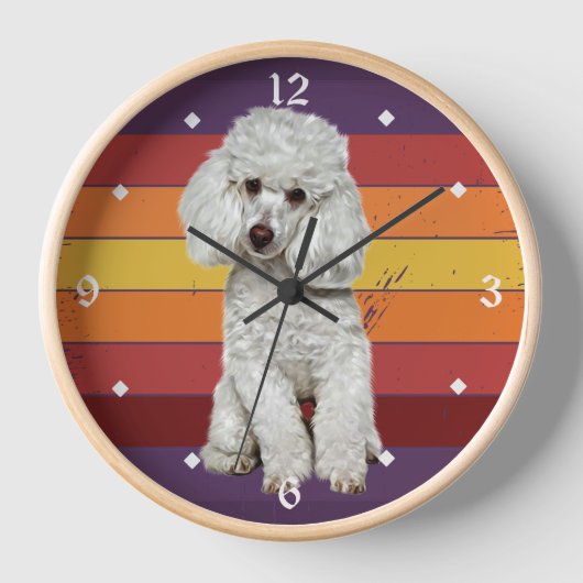 Schattig Witte Dog Retro Sunset (Voorkant)