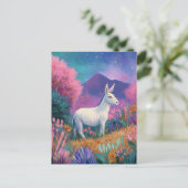 Schattig witte ezel in bergen briefkaart (Staand voorkant)
