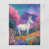 Schattig witte ezel in bergen briefkaart (Voorkant)