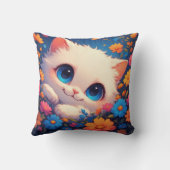 Schattig Witte Kitten Met Helderblauwe Ogen Kussen (Achterkant)