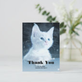 Schattig Witte Kitten met Mooie Blauwe Ogen Dank J Briefkaart (Staand voorkant)