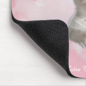 Schattig Witte Kitten Roze Lucht Wolken Naam, Extr Muismat (Hoek)