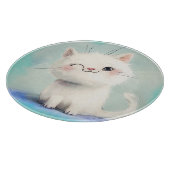 Schattig Witte Kitten Snijplank (Hoek)