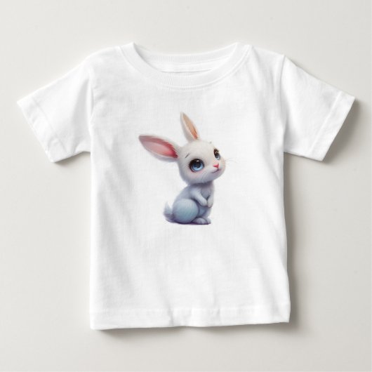 Schattig Witte Konijn met Grote Blauwe Ogen (Voorkant)