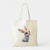 Schattig Witte Konijn met Grote Blauwe Ogen Tote Bag (Achterkant)