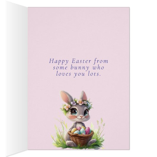 Schattig Witte Konijn Roze Strik Rozen Vlinder (Binnen (Rechts))