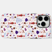 Schattig Witte Notenkraker Kerstpatroon Case-Mate iPhone Case (Achterkant (horizontaal))