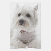 Schattig Witte West Highland Terrier Theedoek (Verticaal)