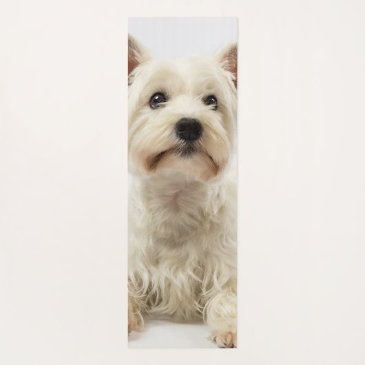 Schattig Witte West Highland Terrier Yogamat (Achterkant)
