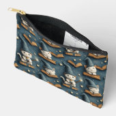 Schattig Wizard Cat Pattern met boeken en sterren Etui (Open)