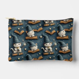 Schattig Wizard Cat Pattern met boeken en sterren Etui