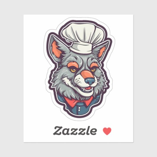 Schattig Wolf Chef Geweldige Diergrafisch Sticker (Vel)