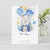Schattig Wolf Pup Baby shower Kaart (Staand voorkant)