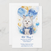 Schattig Wolf Pup Baby shower Kaart (Voorkant / Achterkant)
