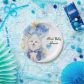 Schattig Wolf Pup Baby shower Papieren Bordje (Feest)