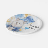 Schattig Wolf Pup Baby shower Papieren Bordje (Gekanteld)