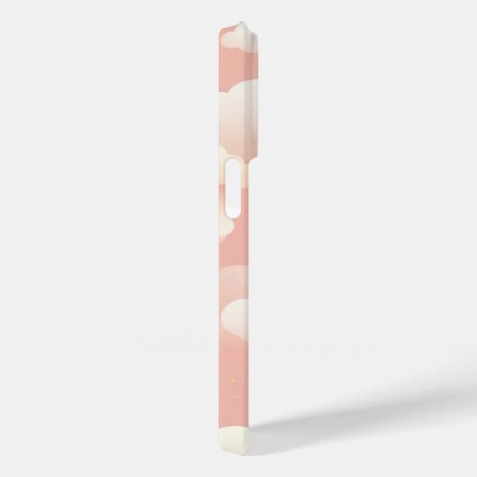 Schattig wolkenpatroon op roze hemel met naam Case-Mate iPhone case (Achterkant / Rechts)
