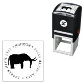 Schattig wollig mammoet silhouet retour label  zelfinktende stempel (In situ)