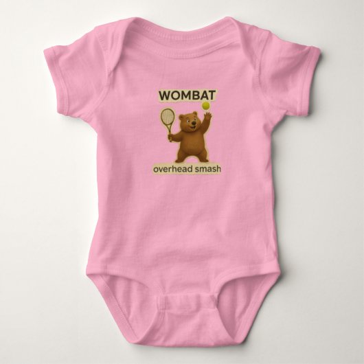 Schattig Wombat-tennisontwerp - Grappig Australisc Romper (Voorkant)