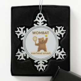 Schattig Wombat-tennisontwerp - Grappig Australisc Tin Sneeuwvlok Ornament
