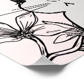 Schattig Woodland Baby Bunny Floral Poster (Hoek)