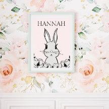 Schattig Woodland Baby Bunny Magnolia Floral