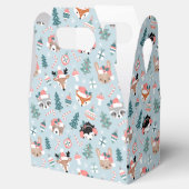 Schattig Woodland Christmas Animal Faces Pattern Bedankdoosjes (Geopend)