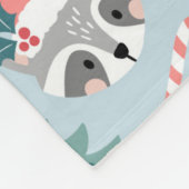 Schattig Woodland Christmas Animal Faces Pattern Fleece Deken (Hoek)