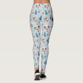 Schattig Woodland Christmas Animal Faces Pattern Leggings (Achterkant)