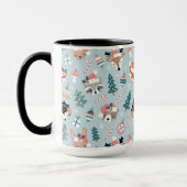 Schattig Woodland Christmas Animal Faces Pattern Mok (Links)