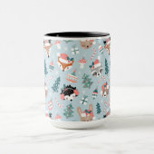 Schattig Woodland Christmas Animal Faces Pattern Mok (Midden)