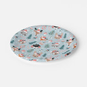 Schattig Woodland Christmas Animal Faces Pattern Papieren Bordje (Gekanteld)
