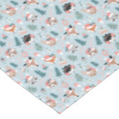 Schattig Woodland Christmas Animal Faces Pattern Tafelkleed (Gekanteld)