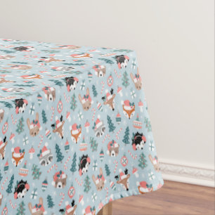 Schattig Woodland Christmas Animal Faces Pattern Tafelkleed