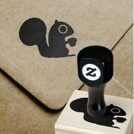 Schattig Woodland Eekhoorn met Nut Rubberstempel