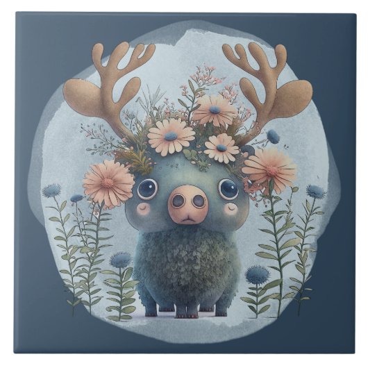 schattig Woodland eland liefhebbers Tegeltje (Voorkant)