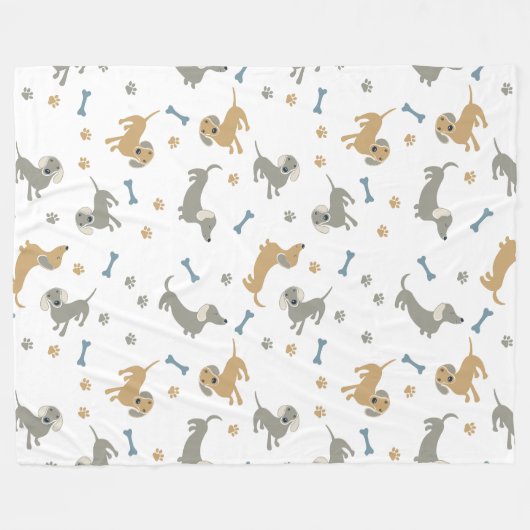 Schattig worst hond Dachshund Fleece Deken (Voorkant (Horizontaal))