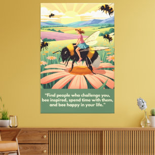 Schattig, WPA Motiverende Spreuk Canvas Afdruk