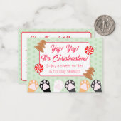 Schattig Yay Yay Het is Kerstmis Kat Notitiekaartje (Voorkant / Achterkant in situ)