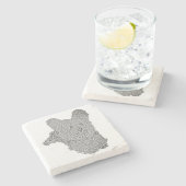 Schattig Yorkshire Terrier B&W Marmeren Onderzette Stenen Onderzetter (Zijkant)