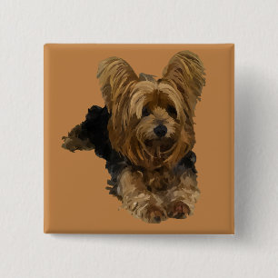 Schattig Yorkshire Terrier Pin Button