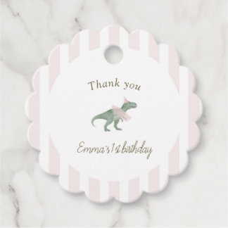 Schattig Zacht Roze T Rex Tutu Meisje rond Bedankjes Labels