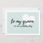 Schattig Zachte Teal "aan mijn bruidegom op onze t Kaart (Voorkant)
