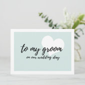 Schattig Zachte Teal "aan mijn bruidegom op onze t Kaart (Staand voorkant)