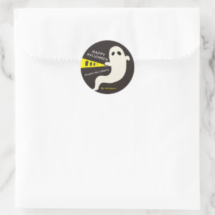 Schattig Zaklamp Spook Gelukkig Halloween Favor Ronde Sticker