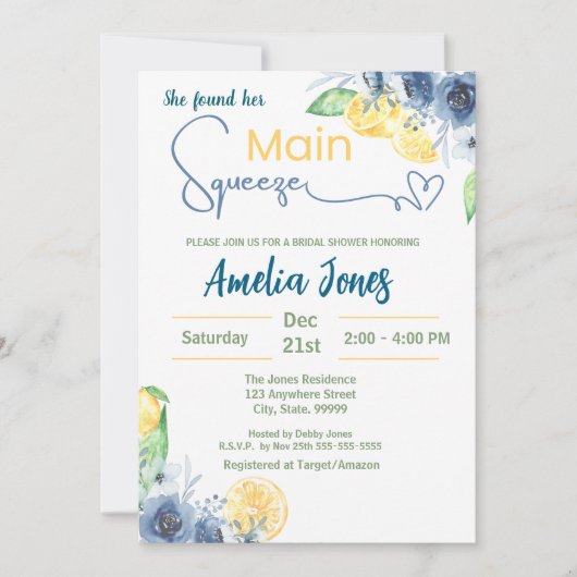 Schattig Ze Heeft Haar Hoofdliefde Bruidsfeest  Kaart (Voorkant)